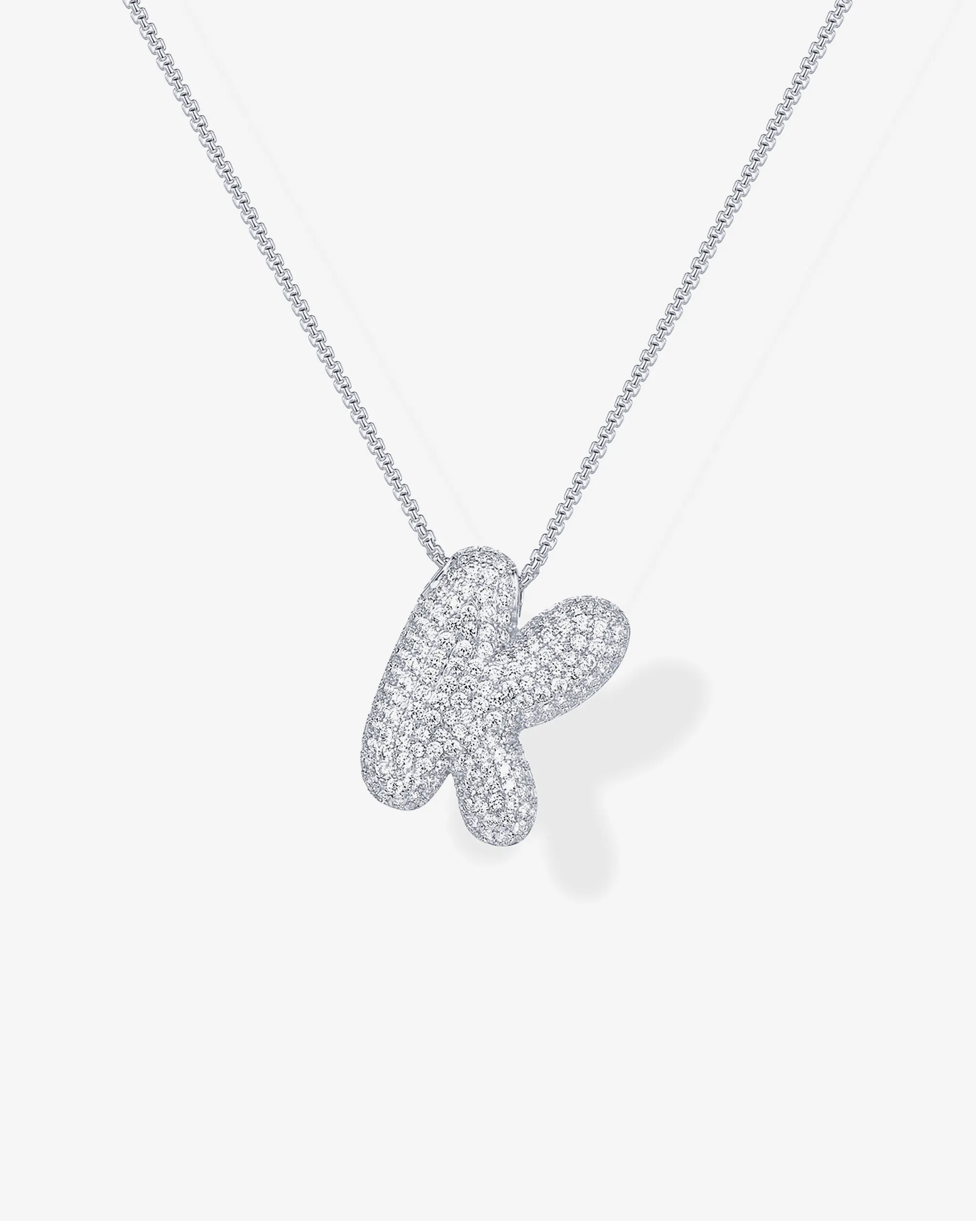 Sparkling Bubble Letter Pendant Necklace