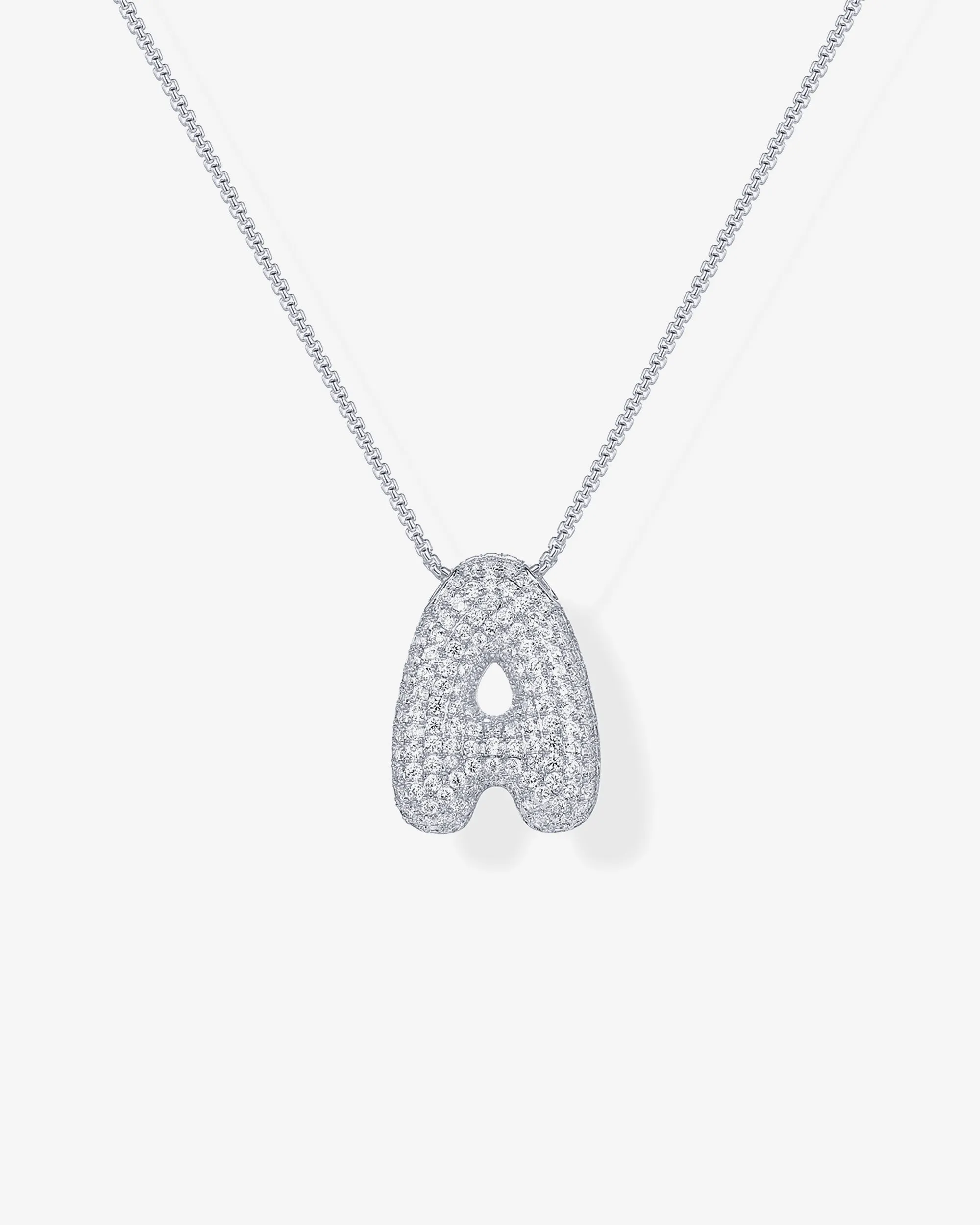 Sparkling Bubble Letter Pendant Necklace
