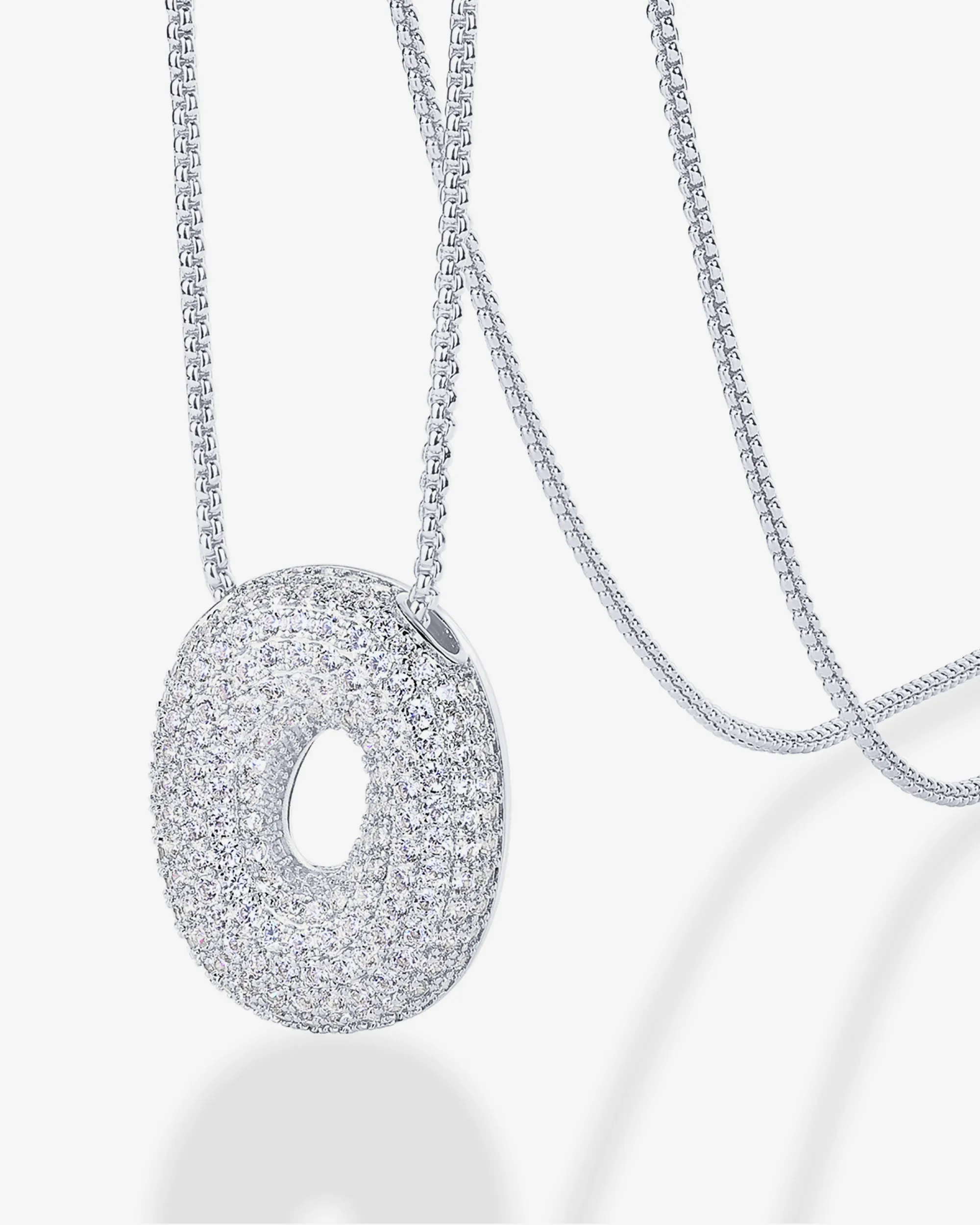 Sparkling Bubble Letter Pendant Necklace