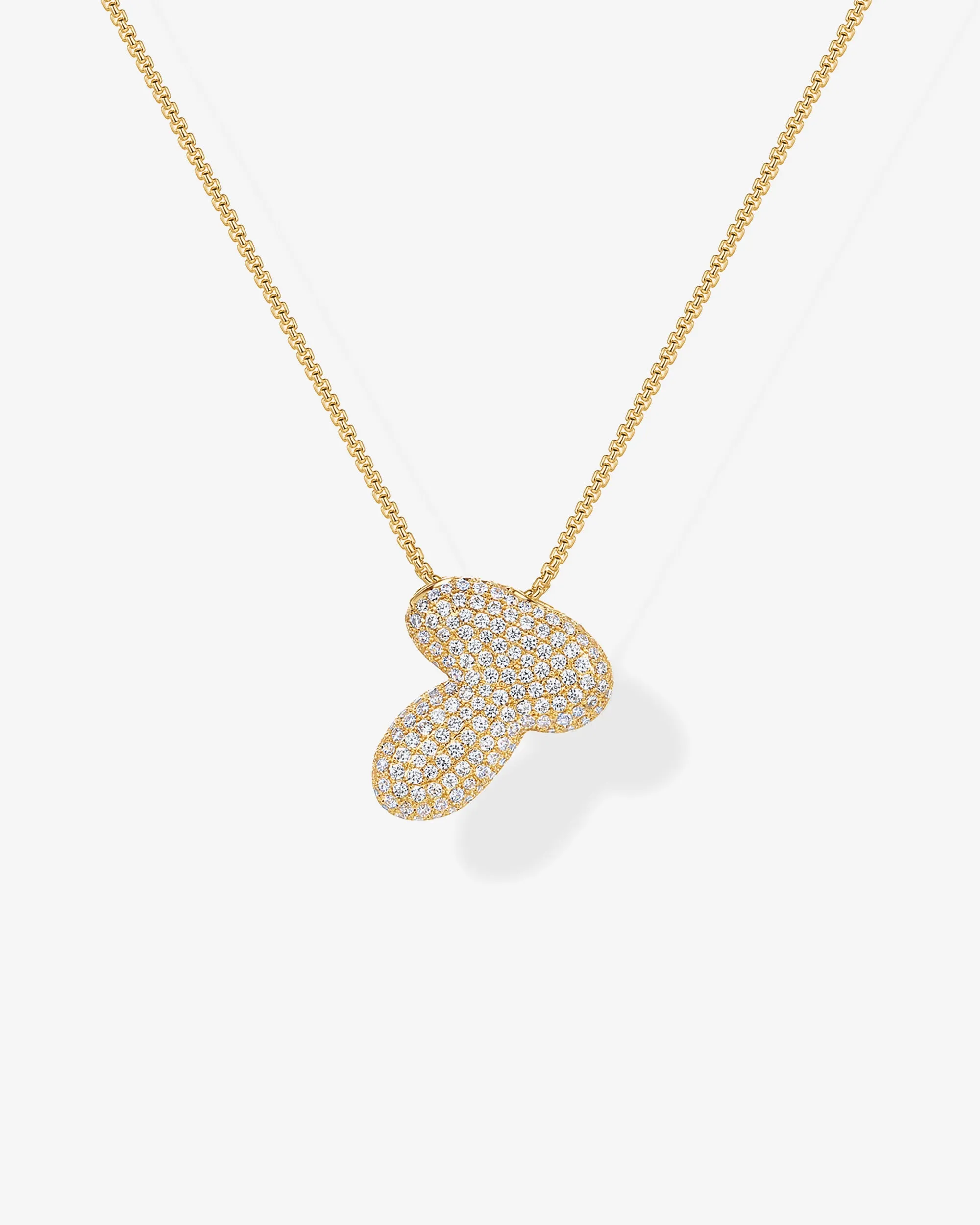 Sparkling Bubble Letter Pendant Necklace