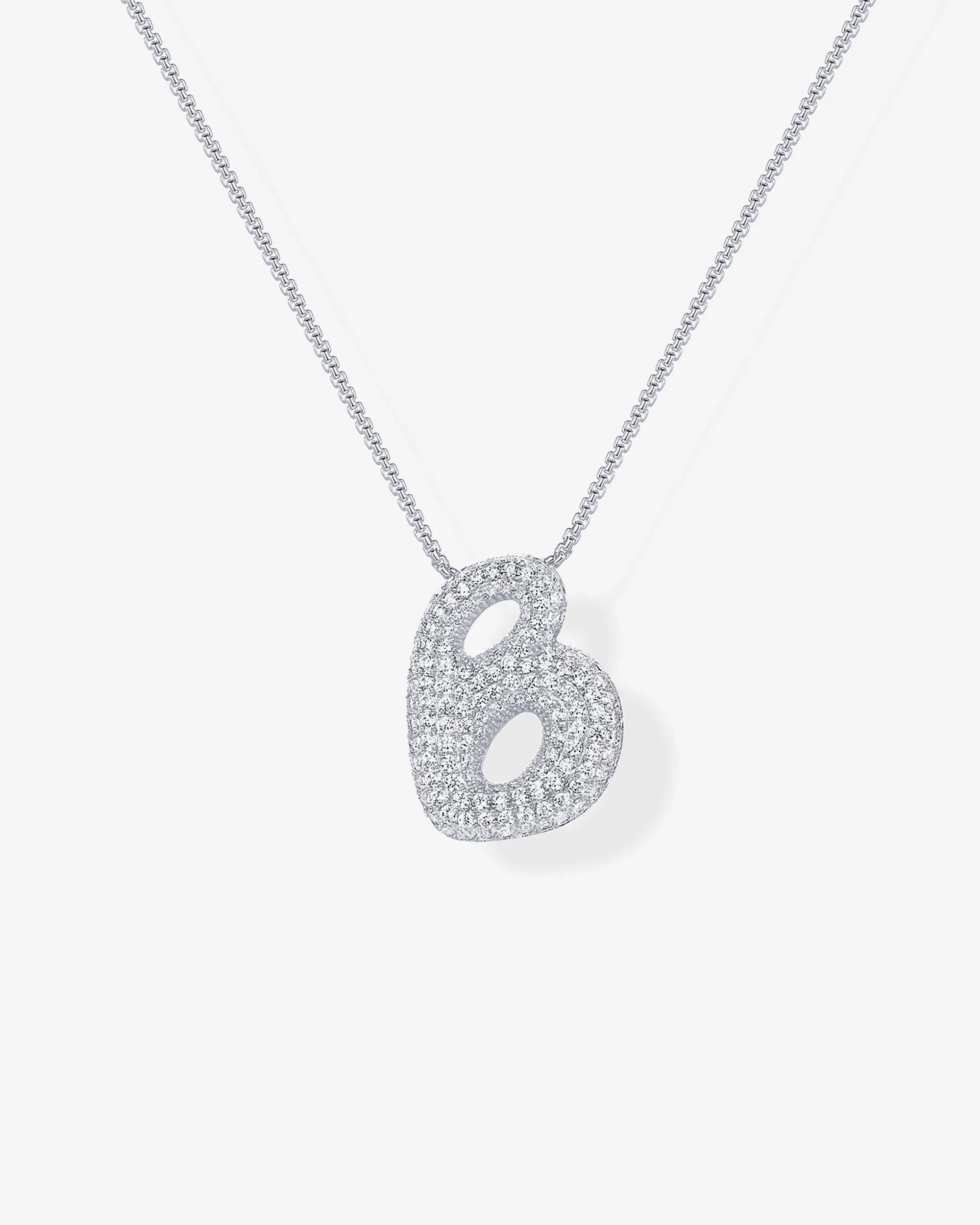 Sparkling Bubble Letter Pendant Necklace