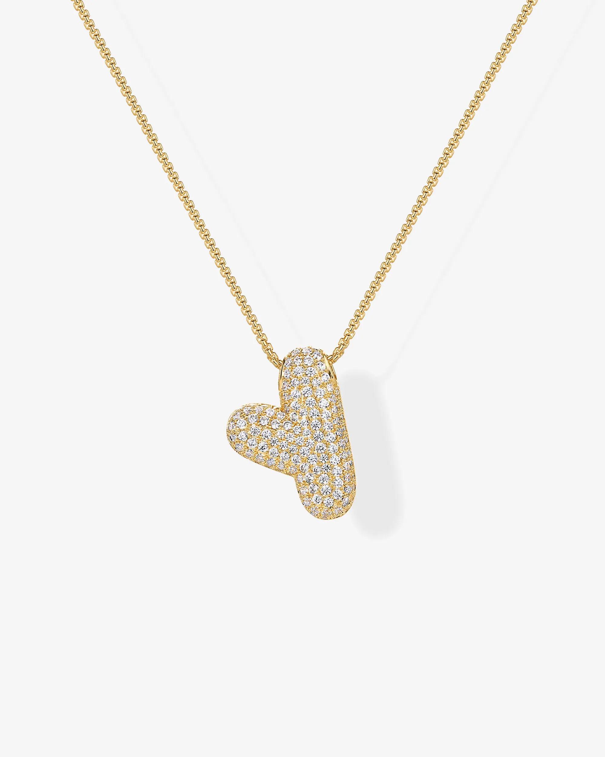 Sparkling Bubble Letter Pendant Necklace