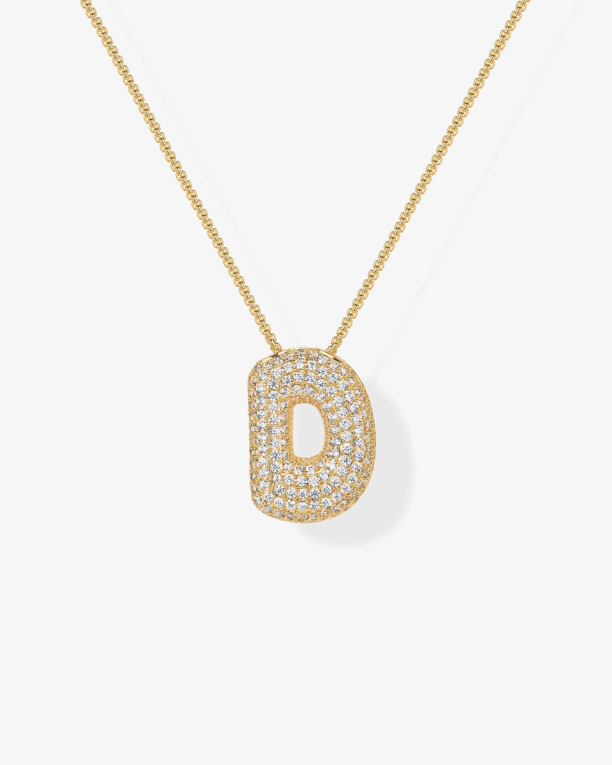 Sparkling Bubble Letter Pendant Necklace