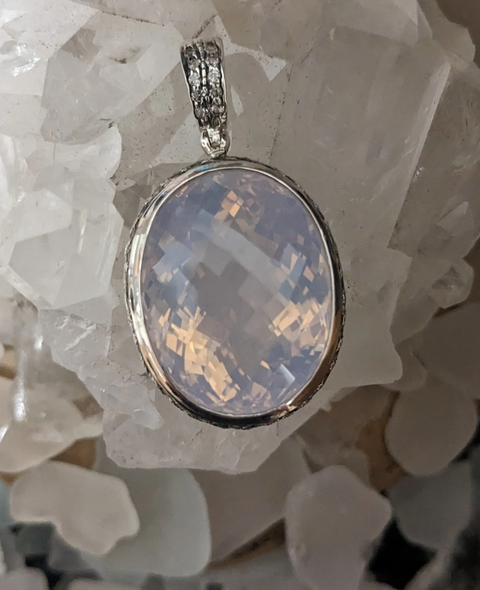 Sparkling Moon Amethyst Pendant