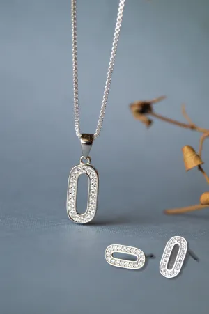 Sparkling Zero Sterling Silver Pendant Set