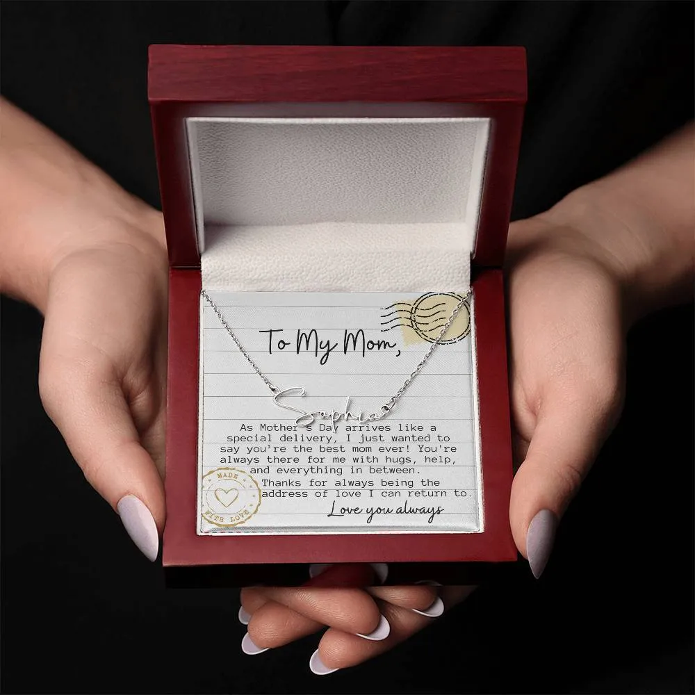 Special Delivery Mom Necklace