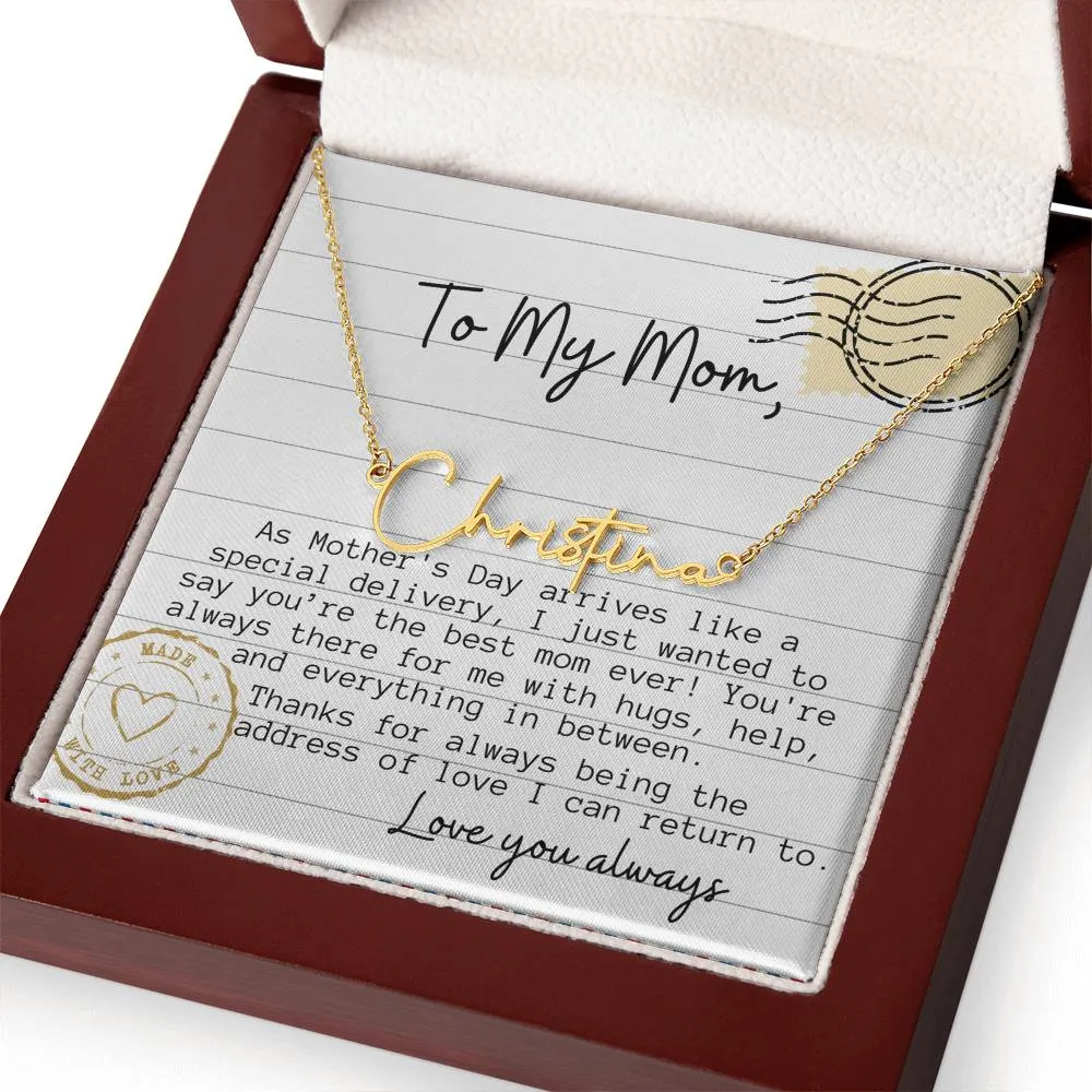 Special Delivery Mom Necklace