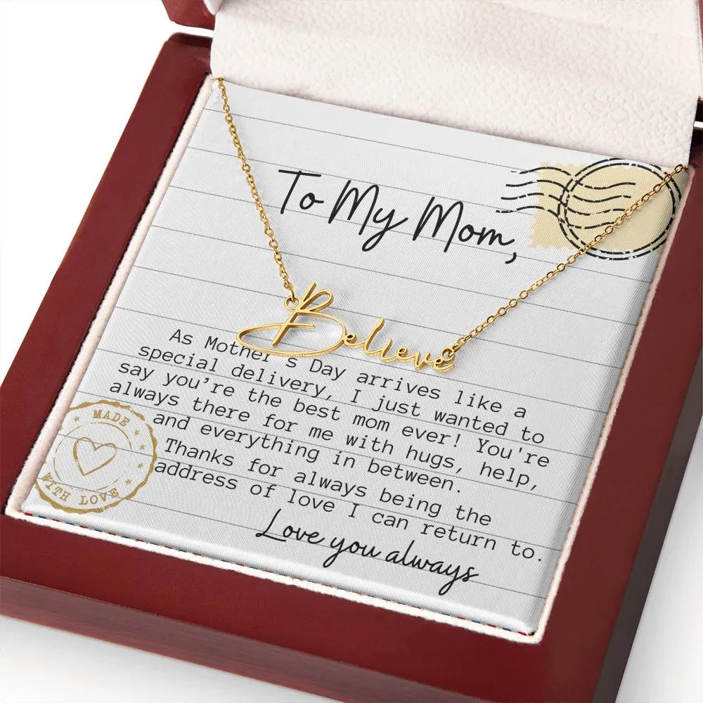Special Delivery Mom Necklace