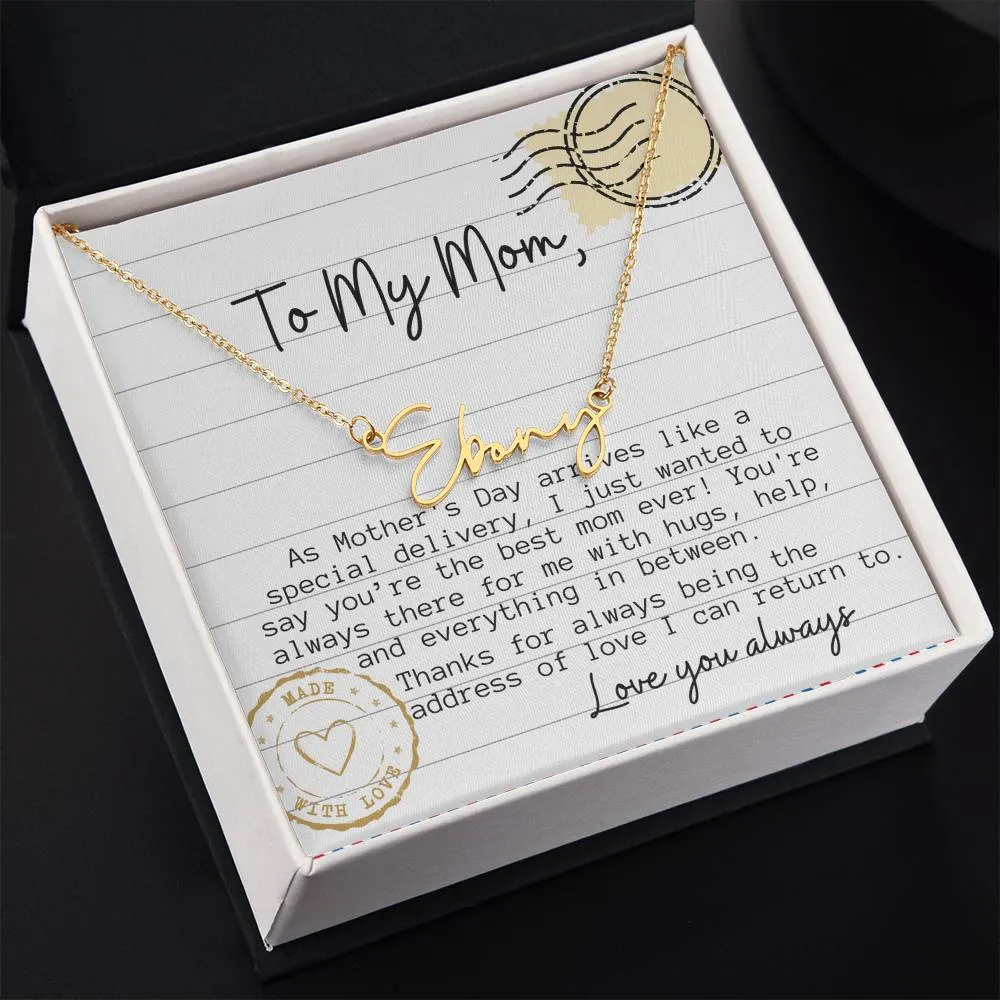 Special Delivery Mom Necklace