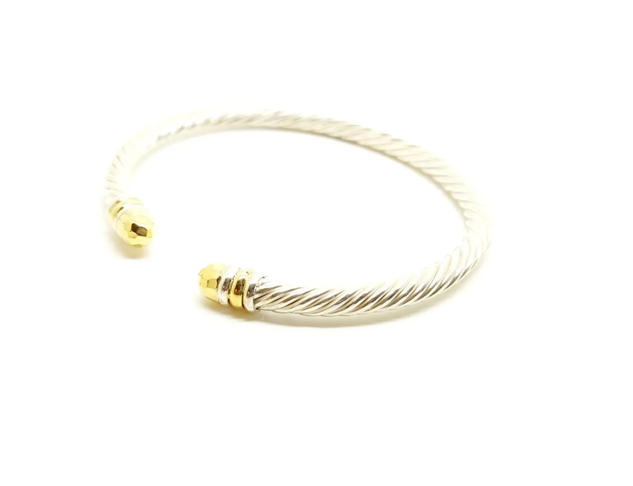 STACKABLE CABLE COLLECTION BANGLE WITH 14K GOLD AND 92.5 SILVER( PRICE FOR 1 PC)