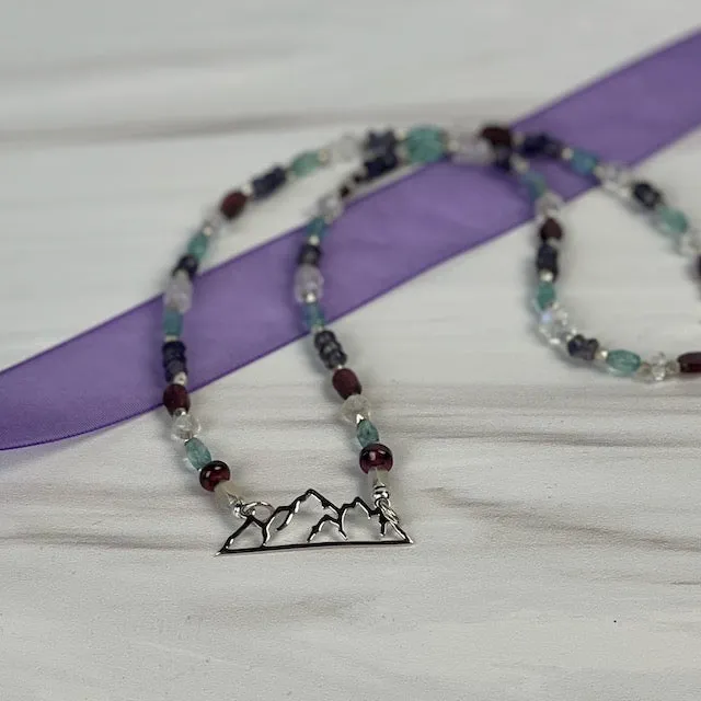 Sterling mountains pendant necklace