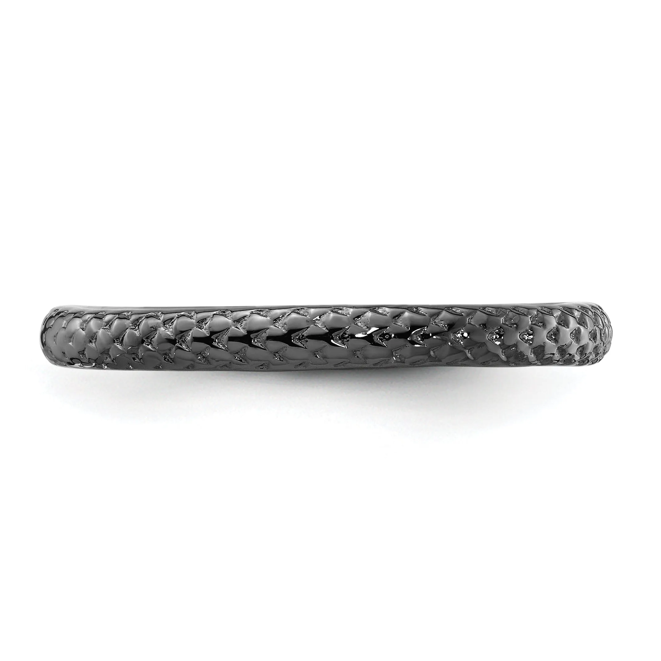 Sterling Silver Black-Plated Cable Ring
