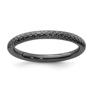 Sterling Silver Black-Plated Cable Ring