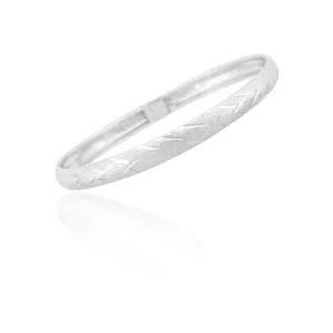 Sterling Silver Diamond-Cut Flex Bangle Bracelet