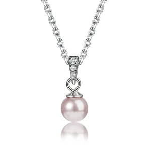 Sterling Silver Pink Pearl Pendant Necklace