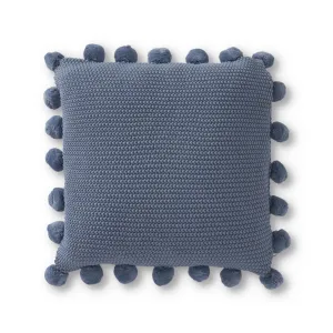 Stitch Knit Pillow w/Pompom Trim