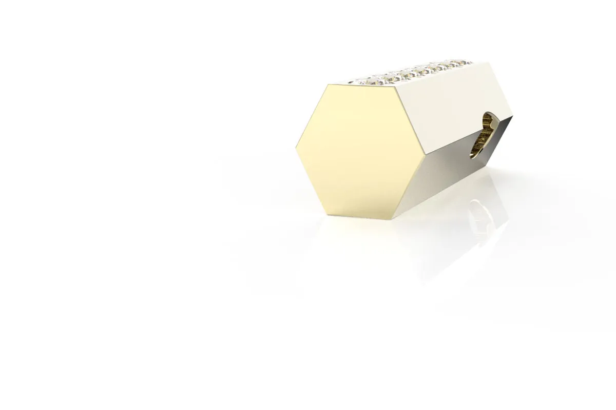 STONE BAR - 14k Birthstone Pavé  - Pendant