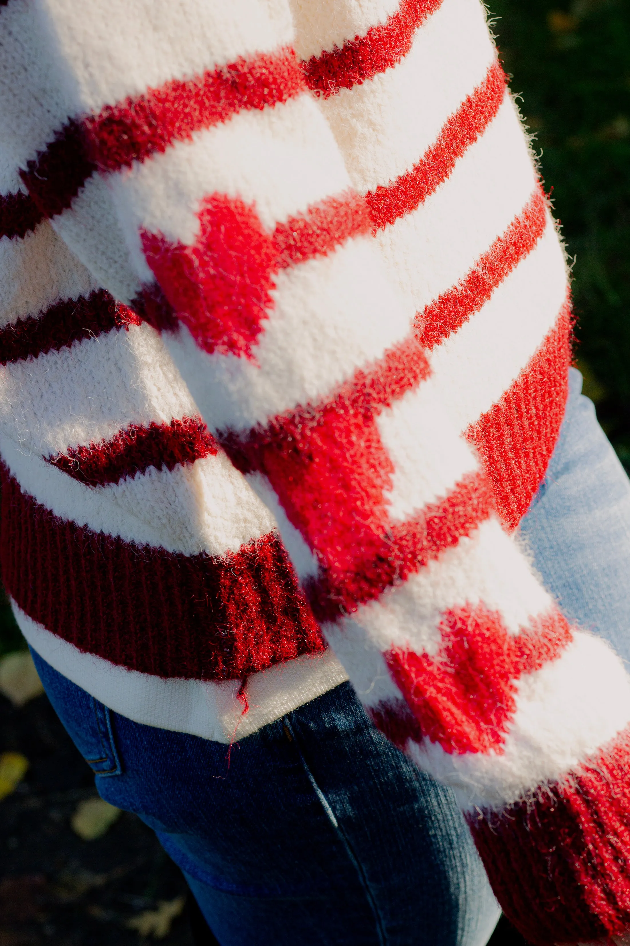 Stripe Heart Sleeve Jumper