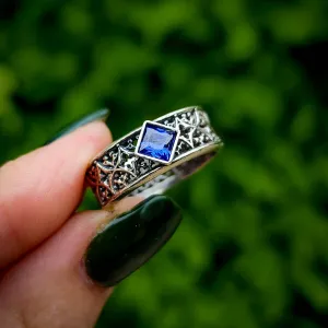 Tanzanite Gothic Band Ring