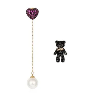 Teddy Bear and Heart Earrings