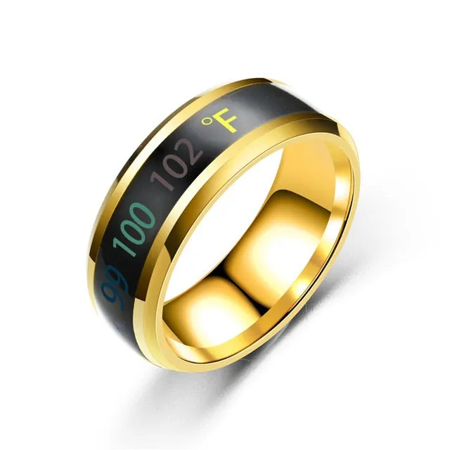 Temperature Ring Titanium Steel Mood Emotion Feeling Intelligent Temperature Sensitive Rings for Women Men Waterproof Jewelry