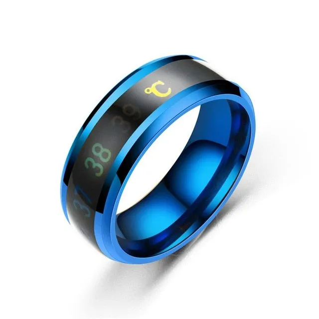 Temperature Ring Titanium Steel Mood Emotion Feeling Intelligent Temperature Sensitive Rings for Women Men Waterproof Jewelry
