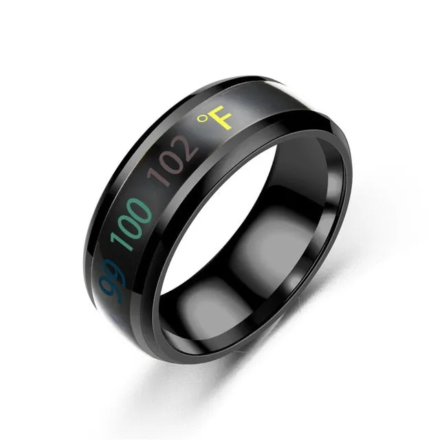 Temperature Ring Titanium Steel Mood Emotion Feeling Intelligent Temperature Sensitive Rings for Women Men Waterproof Jewelry