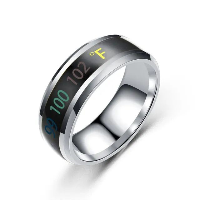Temperature Ring Titanium Steel Mood Emotion Feeling Intelligent Temperature Sensitive Rings for Women Men Waterproof Jewelry