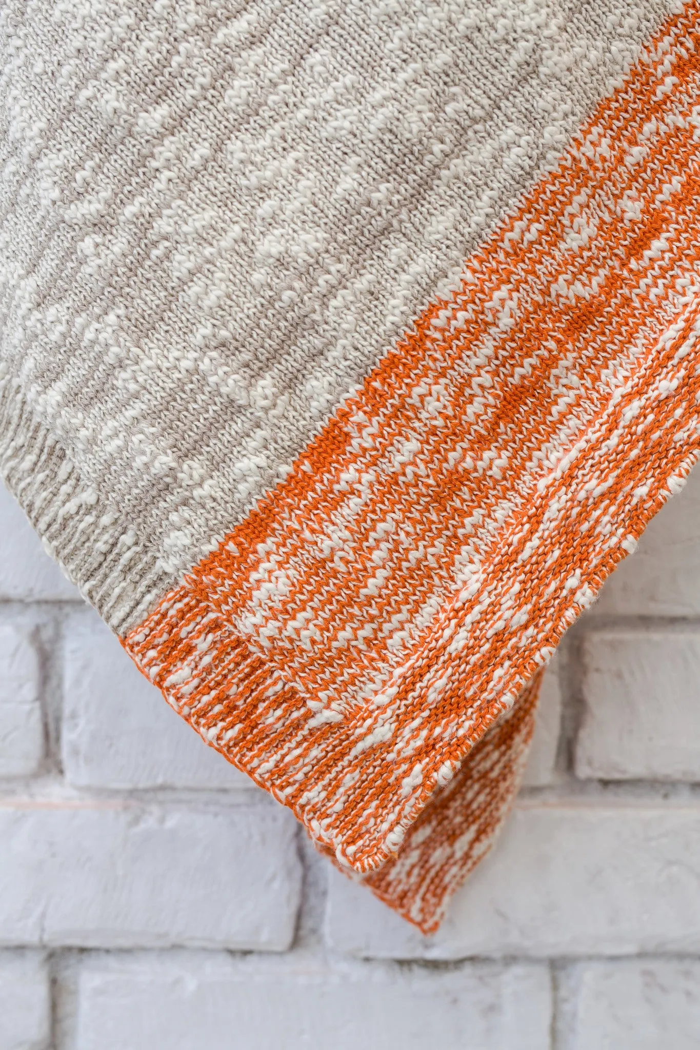 Thick and Thin Stripe Knitted Throw