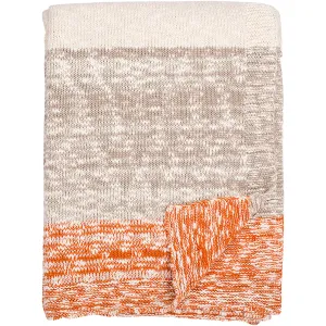 Thick and Thin Stripe Knitted Throw