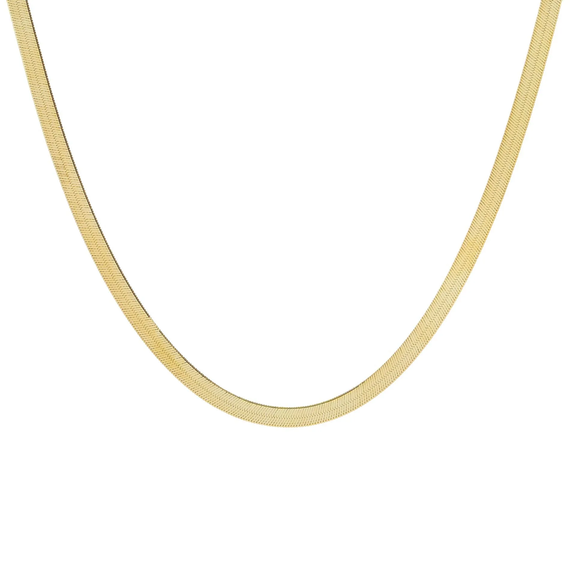 Thick Herringbone Necklace 14K