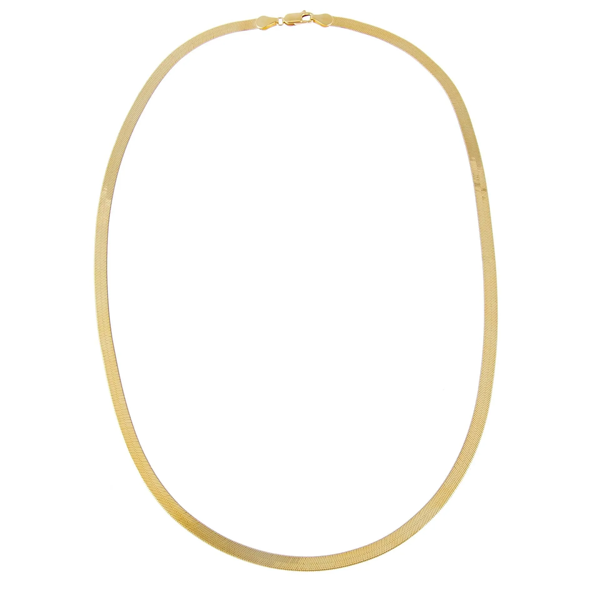 Thick Herringbone Necklace 14K