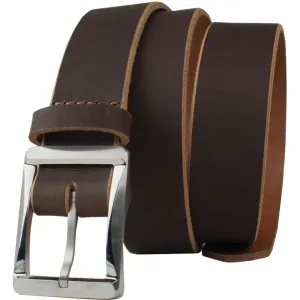 Titanium Brown Leather Work Belt II by Nickel Smart®
