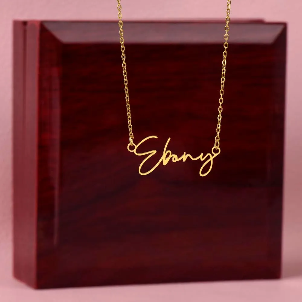To My Daughter Love Dad Signature Style Name Necklace