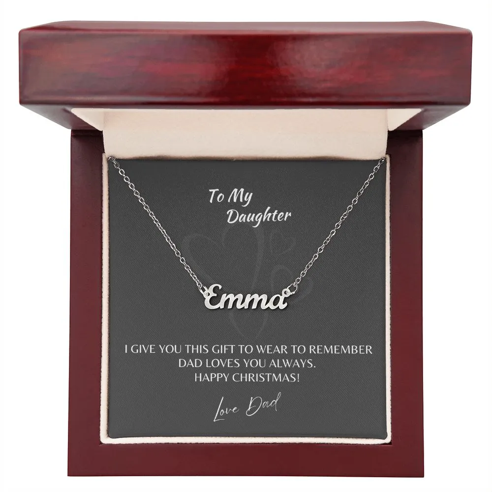 To My Daughter Name Necklace