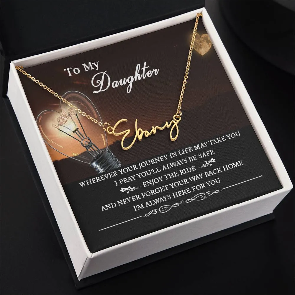 To My Daughter Necklace, Daughter Gift from Mom, Dainty Name Necklace for Daughter, Gift for Daughter from Dad, Daughter Christmas Gifts