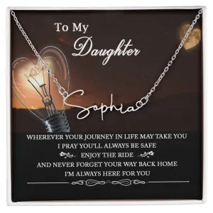 To My Daughter Necklace, Daughter Gift from Mom, Dainty Name Necklace for Daughter, Gift for Daughter from Dad, Daughter Christmas Gifts