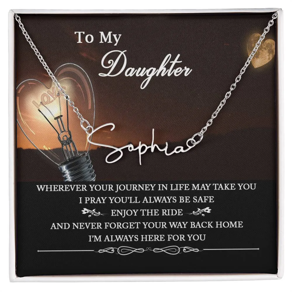 To My Daughter Necklace, Daughter Gift from Mom, Dainty Name Necklace for Daughter, Gift for Daughter from Dad, Daughter Christmas Gifts