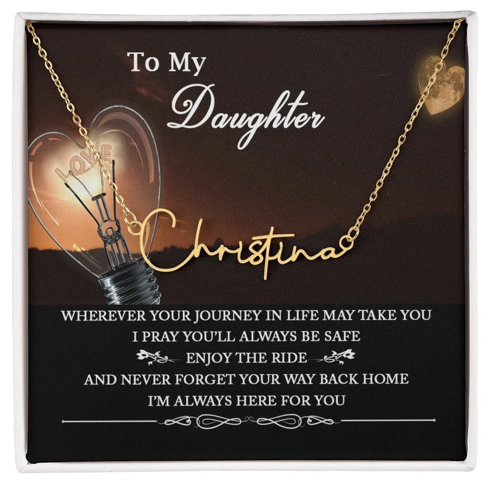 To My Daughter Necklace, Daughter Gift from Mom, Dainty Name Necklace for Daughter, Gift for Daughter from Dad, Daughter Christmas Gifts
