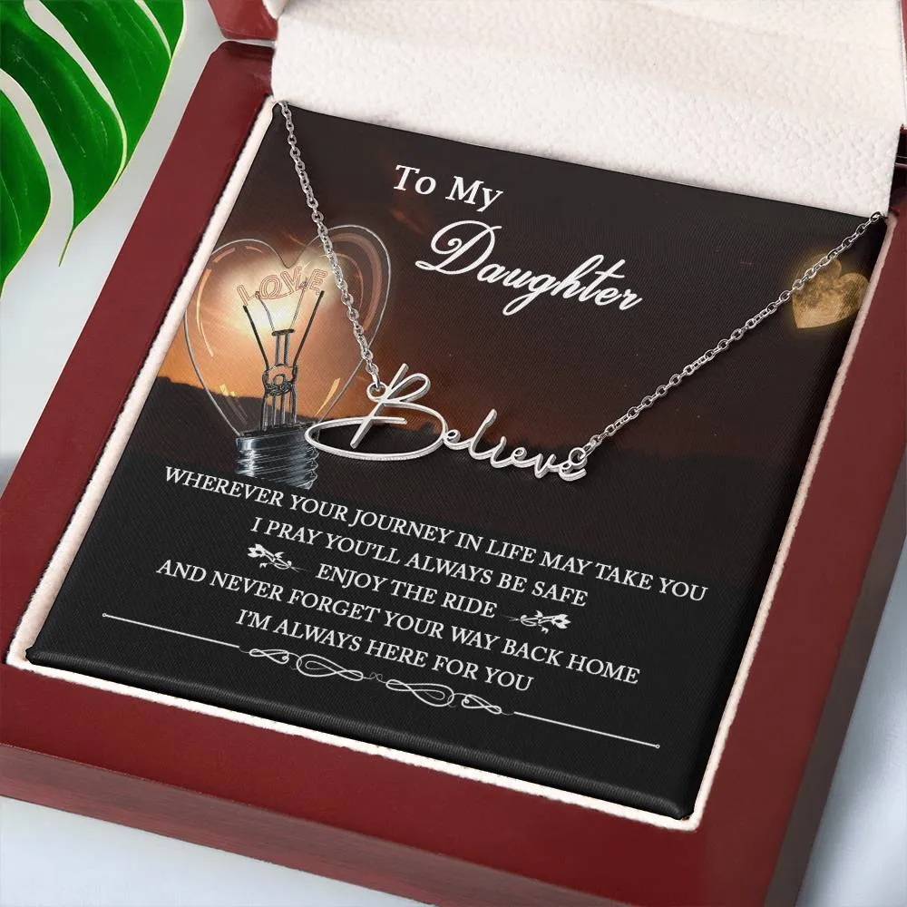 To My Daughter Necklace, Daughter Gift from Mom, Dainty Name Necklace for Daughter, Gift for Daughter from Dad, Daughter Christmas Gifts