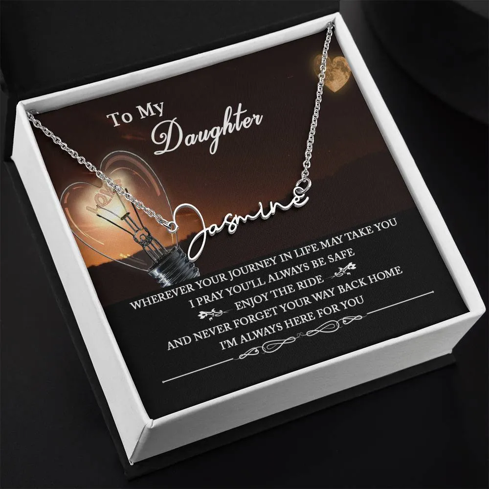 To My Daughter Necklace, Daughter Gift from Mom, Dainty Name Necklace for Daughter, Gift for Daughter from Dad, Daughter Christmas Gifts