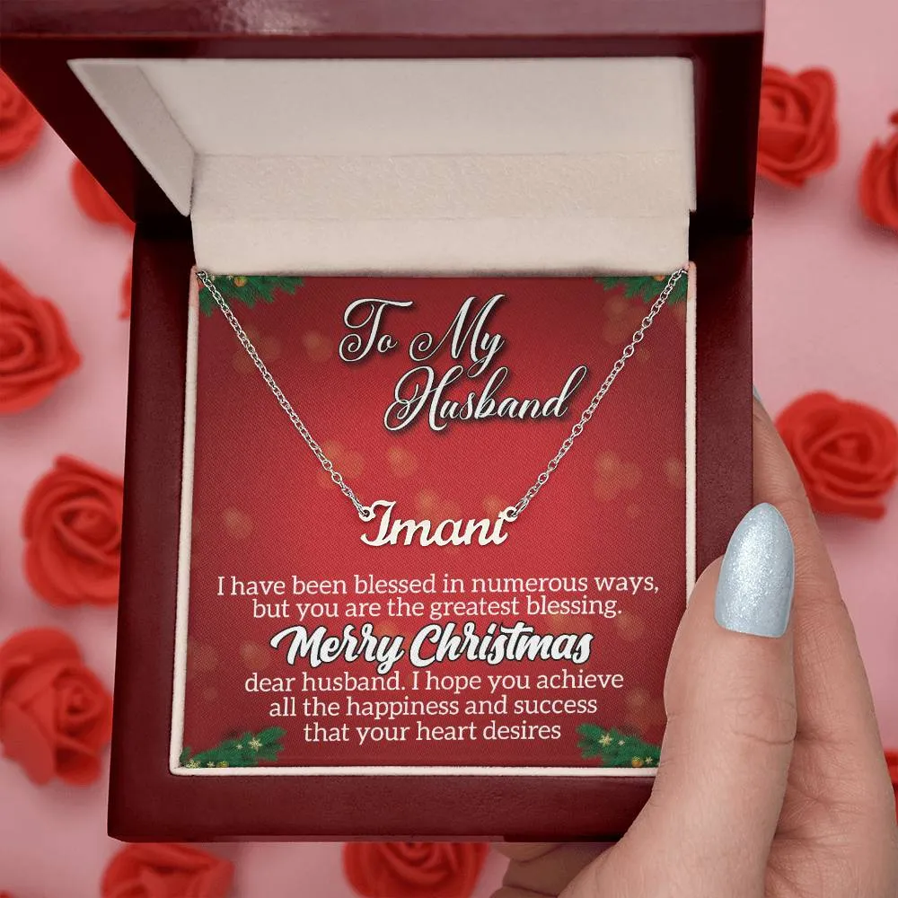 To My Husband - Merry Christmas l Personalise Name Necklace
