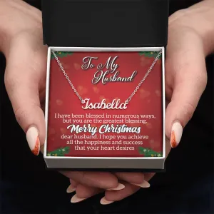 To My Husband - Merry Christmas l Personalise Name Necklace