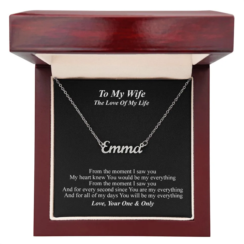 To My Wife Jewelry Gift- Personalized Name Necklace