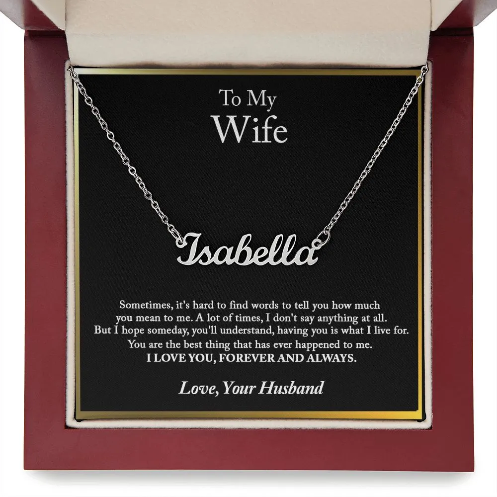 To My Wife Name Necklace