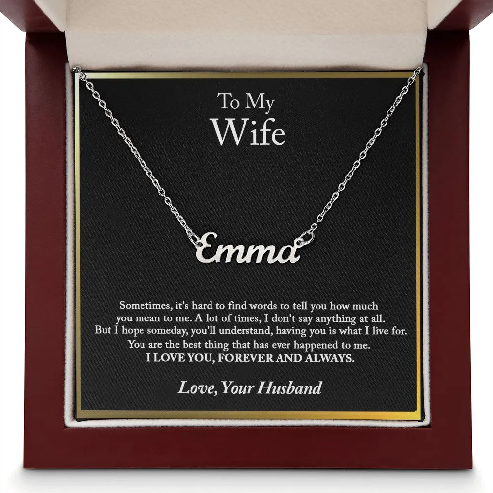 To My Wife Name Necklace