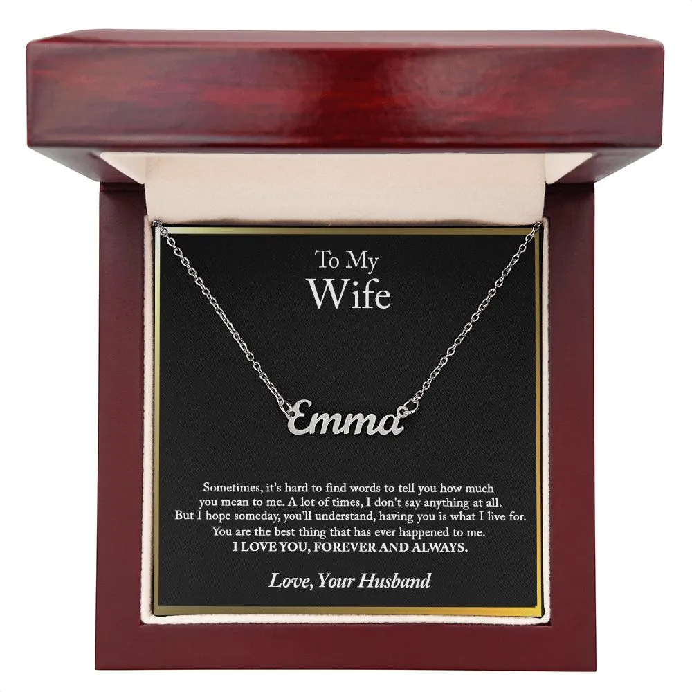 To My Wife Name Necklace