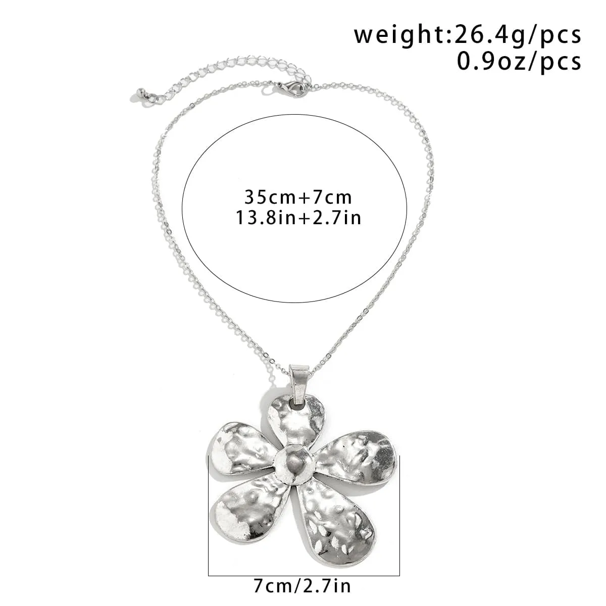 Trendy Five-Pedal Flower Cable Chain Necklace