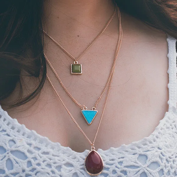 Triple Play Gold Necklace