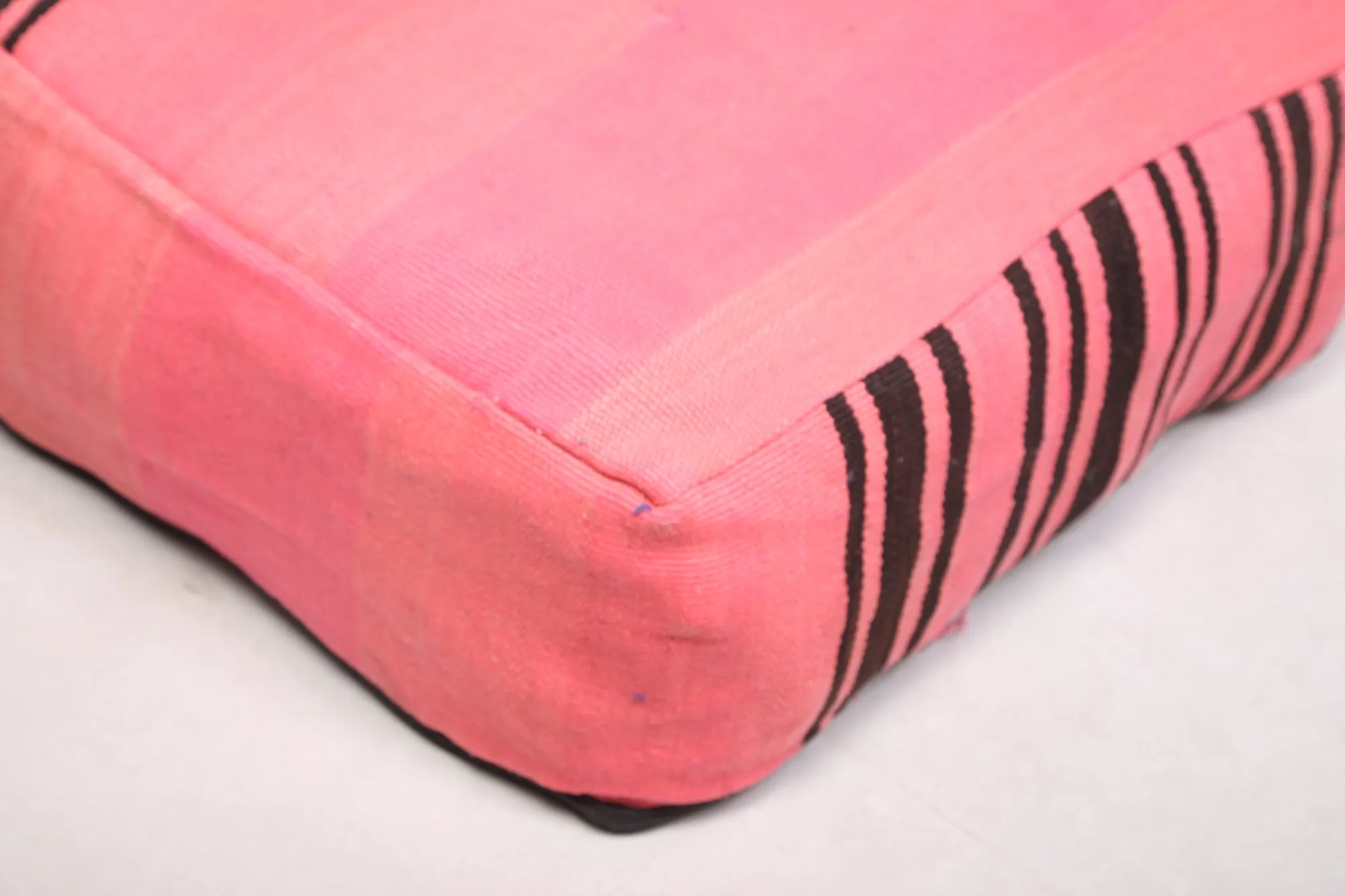 Two Moroccan handmade Ottoman Poufs in Pink Kilim
